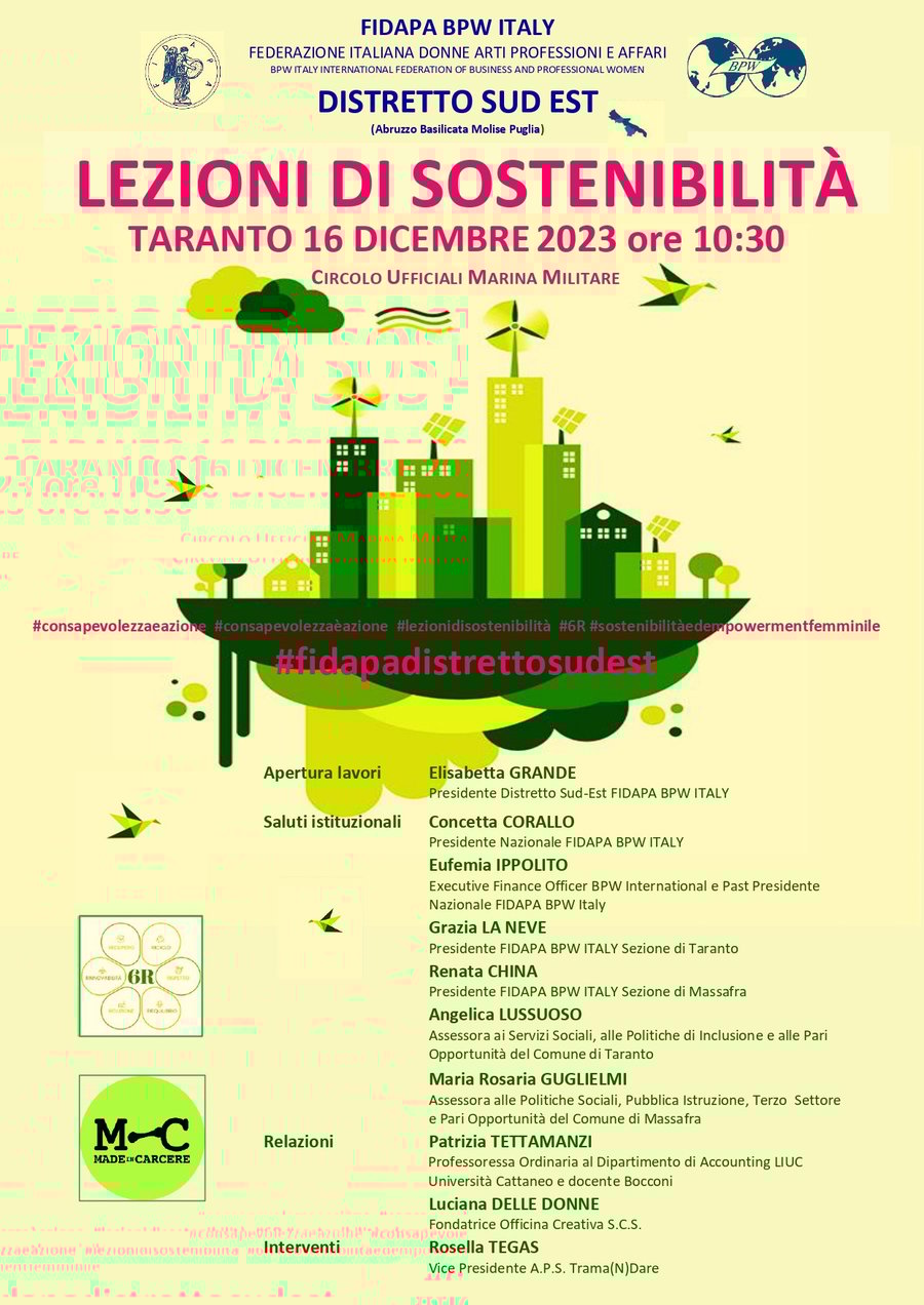 LEZIONI DI SOSTENIBILITA 16 dicembre 2023